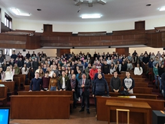 39 - Prof. Avramovic with students at his last lecture before retirement, Belgrade, 2020